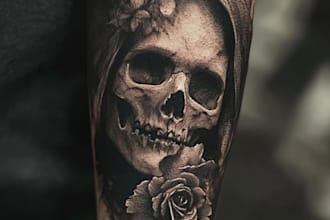 high end dotwork tattoo design for you