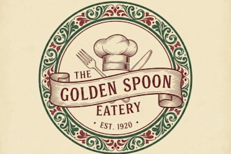 do vintage restaurant, café, coffee shop and bar logo