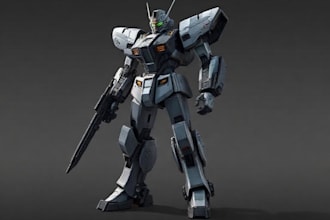 draw high quality robot, mecha concepts