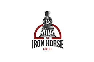 design high quality iron horse grill logo