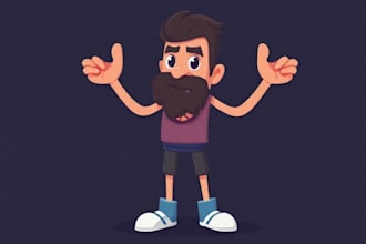 flat vector character design for anything