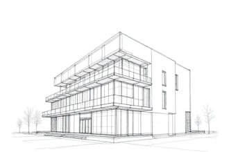 draw a detailed sketch of a house or building