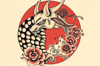create japanese or oriental tattoo design for you