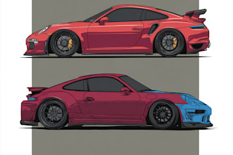 design a vector illustration of your car for your t shirt