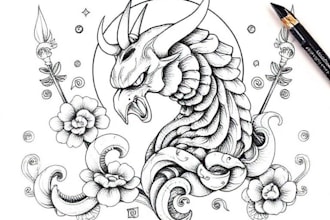 draw unique traditional tattoo design