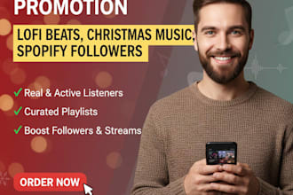 do organic music promotion, lofi beats, christmas music, spotify followers