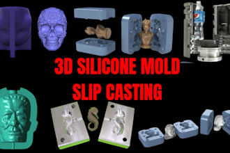 design 3d silicone mold slip casting plastic mold injection mold print ready stl