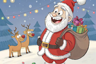 unique christmas cartoon caricature