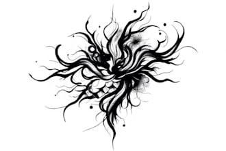 custom an abstract black tattoo design