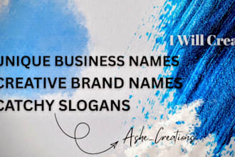create unique business names, brand names and catchy slogans