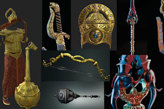 do 3d models low poly, high poly for weapon, armor, game props