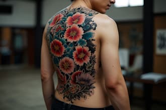 illustrate a tattoo in japanese style