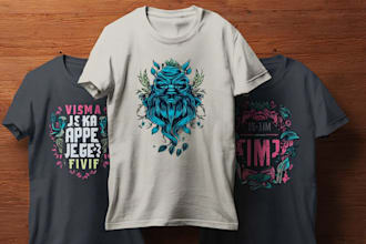 do amazing custom illustration t shirt design