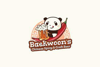 design best quality chinese spicy craft beer logo