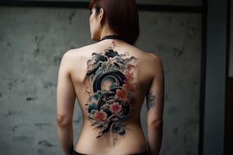 create a tattoo design in japanese style