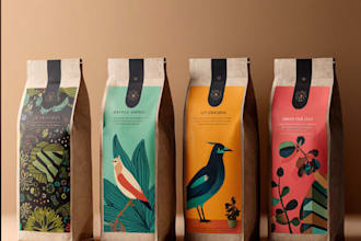 do coffee bag , label , product packaging ,pouch design