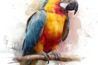 draw professionally watercolor and digital birds