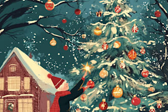 draw a christmas cartoon caricature