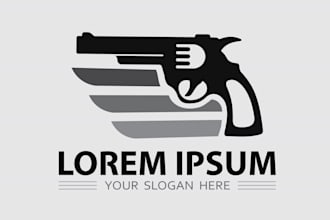 create premium and modern gun logo in 24 hours