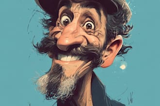 raw avatar, cartoon caricature for profile