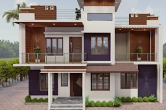provide interior and exterior designs using sketchup