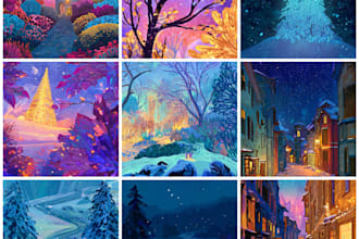 draw greeting, christmas, birthday card, postcard
