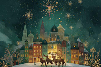 draw greeting, christmas, birthday card, postcard