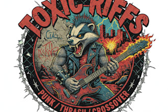 design a punk thrash crossover logo