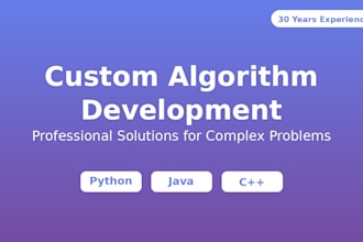 develop custom algorithms on sale now