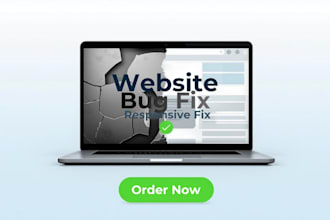 website bug fix, HTML CSS js fix, responsive website repair