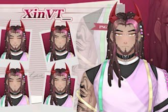 design pngtuber model pngtuber avatar character live2d pngtuber in anime style