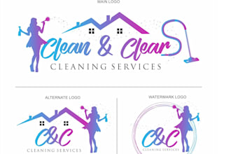 design a custom cleaning logo for home or commercial services