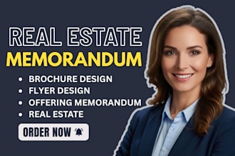 design real estate offering memorandum, investment brochure and flyers
