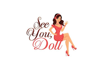 design artwork colorful doll logo with fashion brand