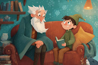design christmas children story book illustration kids book children book cover