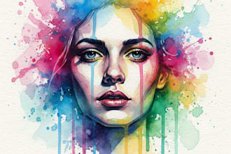 watercolor portrait painting, photo to watercolor portrait