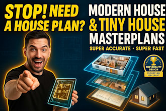 design a modern house plan, tiny house layout, floorplan, space planning