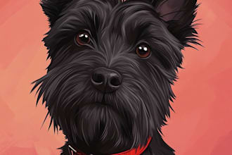 draw disney pets portrait illustration in disney