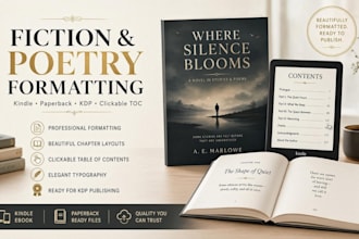 format fiction poetry and novels for kindle ebook paperback amazon KDP with toc