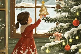 create christmas card, christmas illustration, christmas