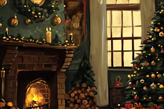 draw greeting, christmas, birthday card, postcard