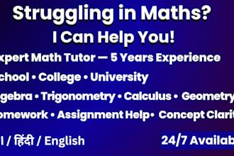 teach math, algebra and calculus from basic to advanced