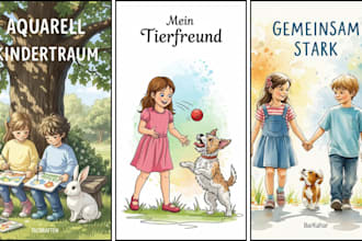 aquarell kinderbuchillustration für kinderbuch geschichtenbuch, buchillustration