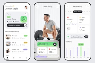 build health and fitness app, gym app, health app, workout app, fitness website
