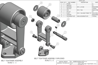 do 2d exploded mechanical designs, cad drafts, solar pv plans, aluminum cnc part