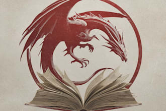 draw a fantasy book novel series logo