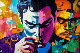 design canvas wall art in graffiti and street art style