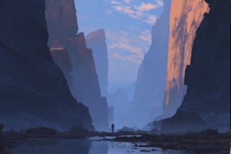 draw environment concept art, fantasy worlds