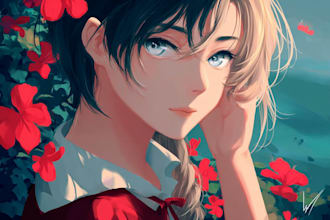 draw conceptual character art for comic anime or manga