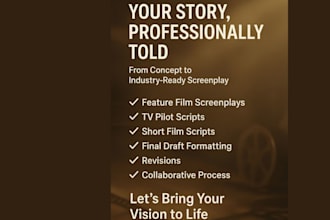 horror filmscript movie thriller script writer screenplay writer TV drama writer